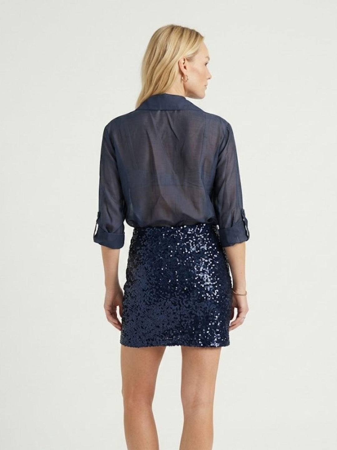 Camicia semitrasparente navy M796/071 1 ANDREA MORANDO 