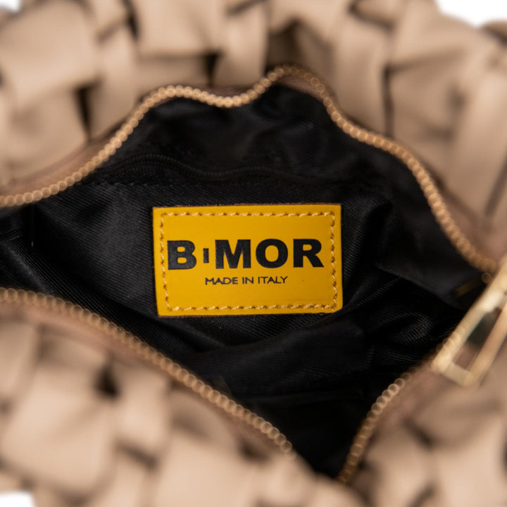 BORSA IN PELLE INTRECCIATA BEIGE "CURLY" CURLYNEW CAPPUCCINO BIMOR 