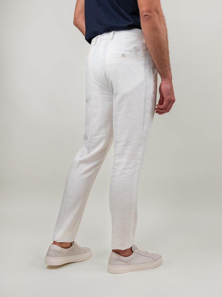 PANTALONE IN MISTO LINO PANNA P-CYRUS-S124921 018 ANDREA MORANDO 