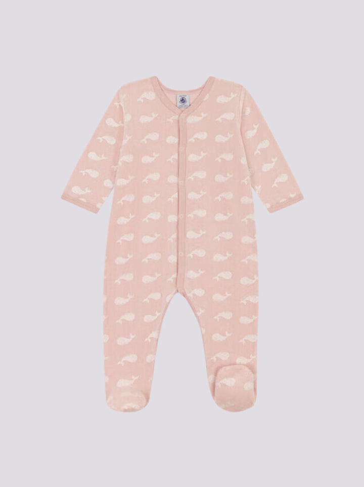 TUTINA PIGIAMA BALENE ROSA IN CINIGLIA A0AH0 01 PETIT BATEAU 