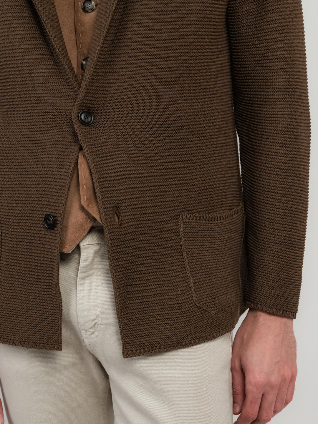CARDIGAN IN COTONE MARRONE