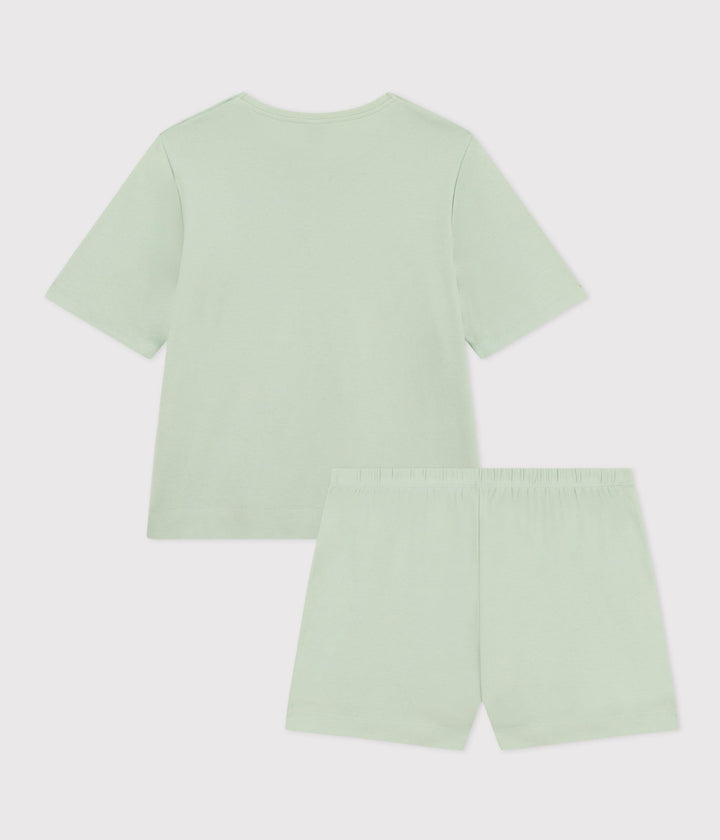 PIGIAMA SHORT E T-SHIRT IN COTONE A TINTA UNITA DONNA A0ADR 01 PETIT BATEAU 