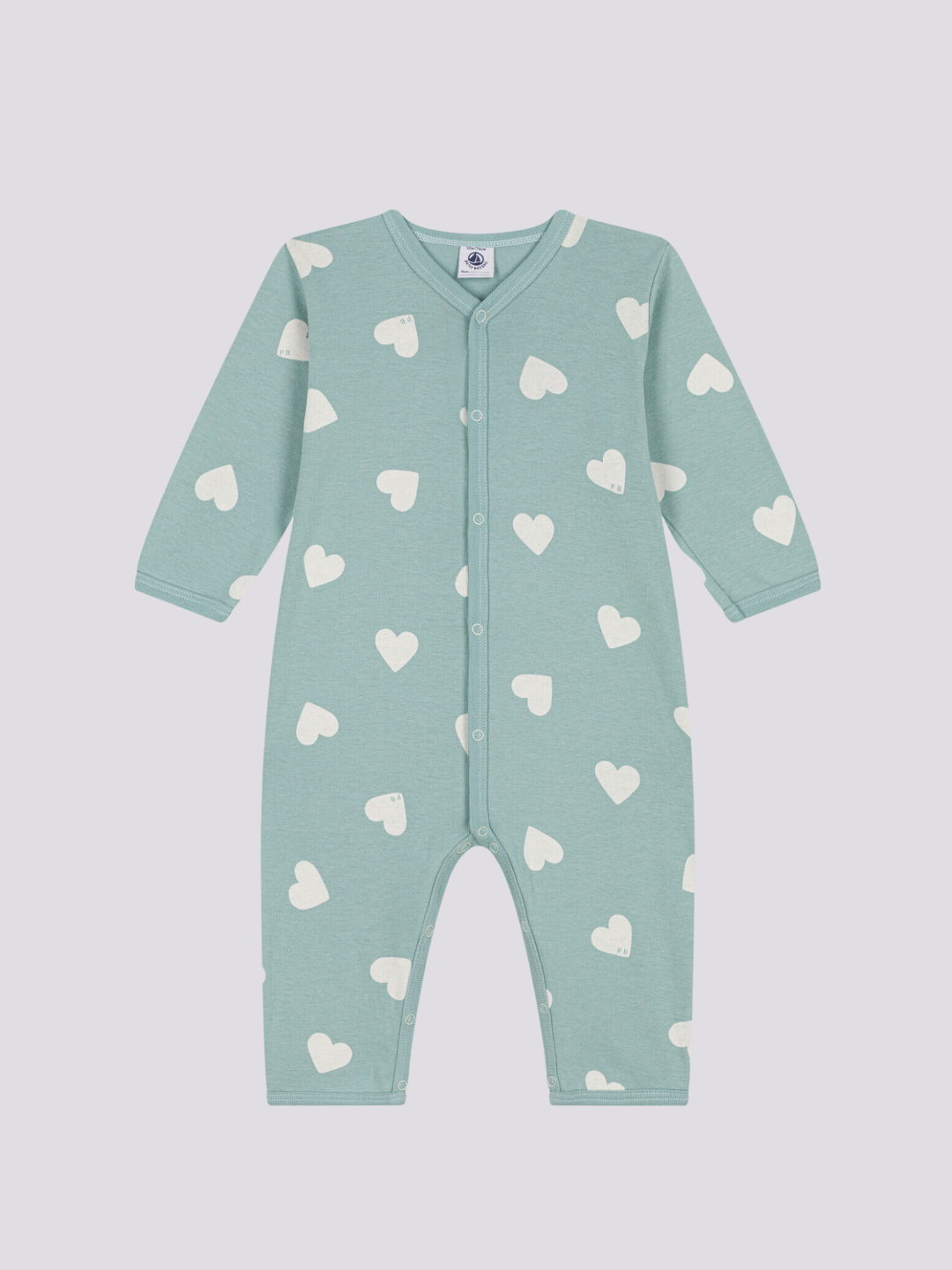 PIGIAMA BEBÈ SENZA PIEDI IN COTONE motivo cuori A085Q 01 PETIT BATEAU 