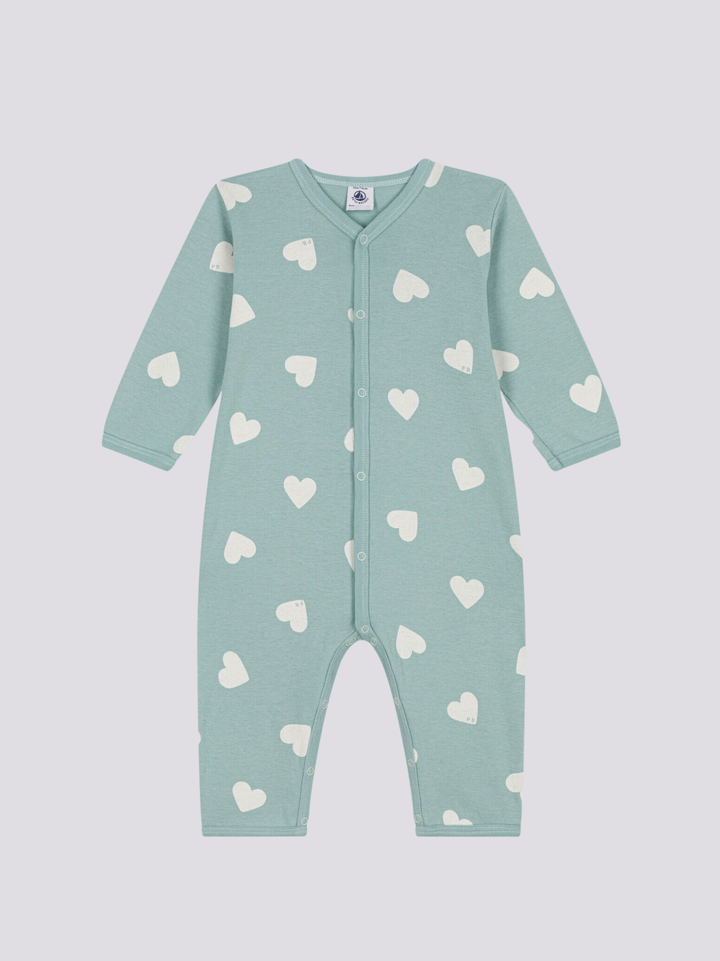 PIGIAMA BEBÈ SENZA PIEDI IN COTONE motivo cuori A085Q 01 PETIT BATEAU 