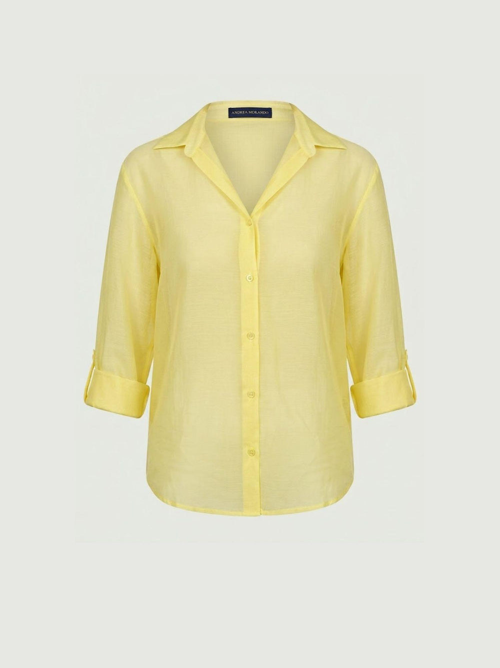 Camicia semitrasparente canarino M796/071 611 ANDREA MORANDO 