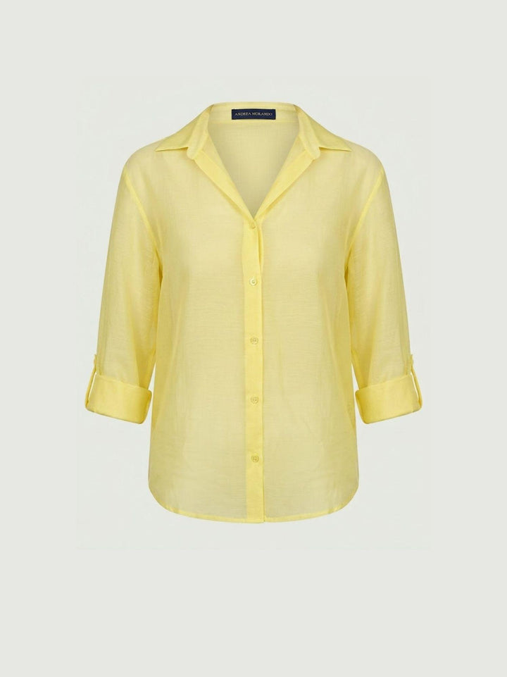 Camicia semitrasparente canarino M796/071 611 ANDREA MORANDO 