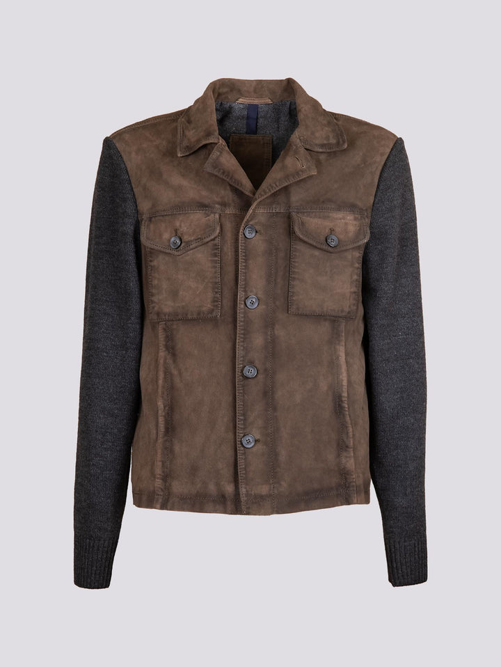 GIACCA IN CAMOSCIO VERDE E MAGLIA "SAMU" SAMK 835 JACK LEATHER 
