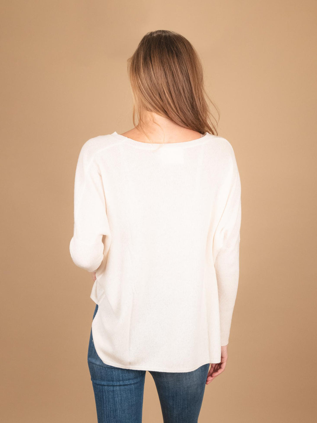MAGLIA OVER IN CASHMERE ECO-FRIENDLY PANNA ASTRID BLANC ABSOLUT CASHMERE 