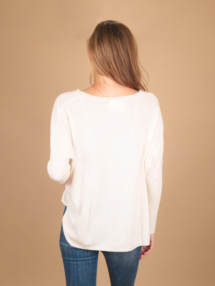 MAGLIA OVER IN CASHMERE ECO-FRIENDLY PANNA ASTRID BLANC ABSOLUT CASHMERE 