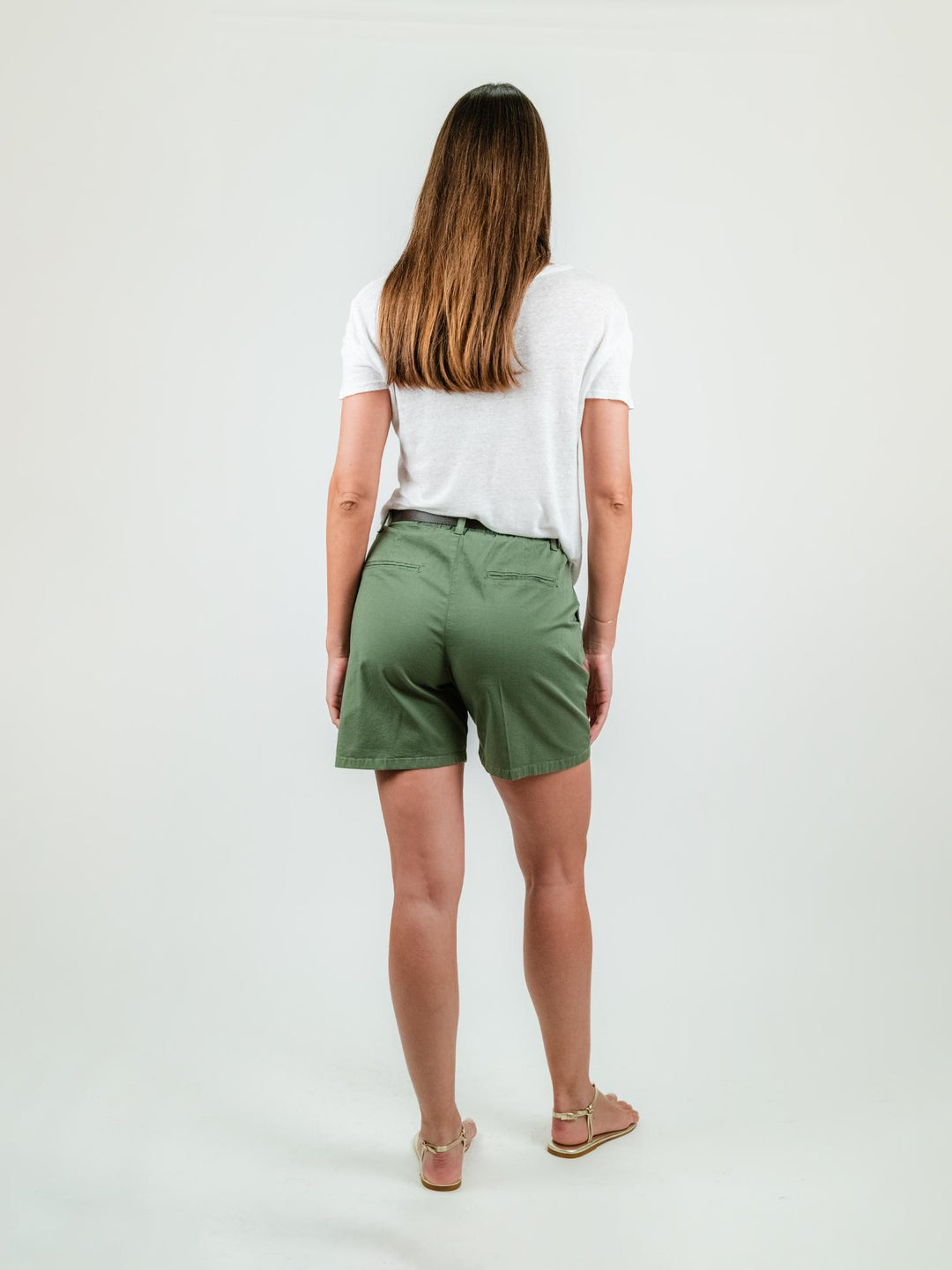 BERMUDA IN COTONE VERDE MILITARE