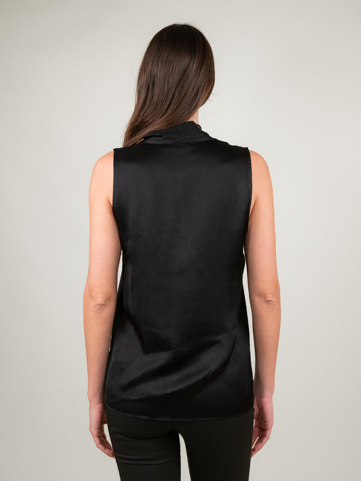 BLUSA SMANICATA IN RASO NERO M9861 NERO ANDREA MORANDO 