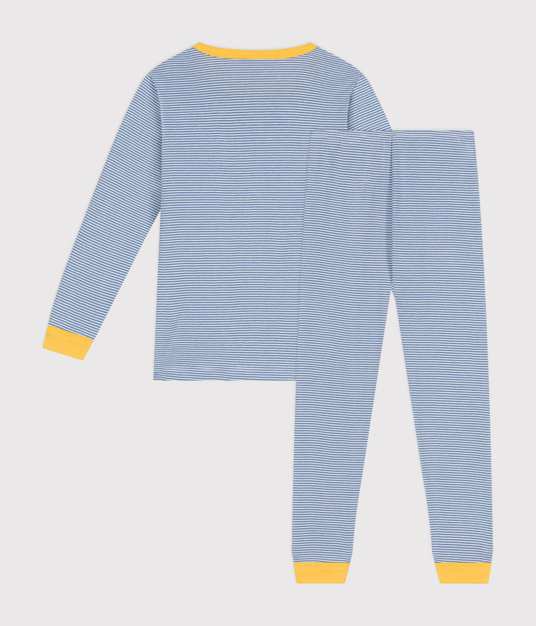 Pigiama a righe blu in cotone unisex A0BOW 02 PETIT BATEAU 