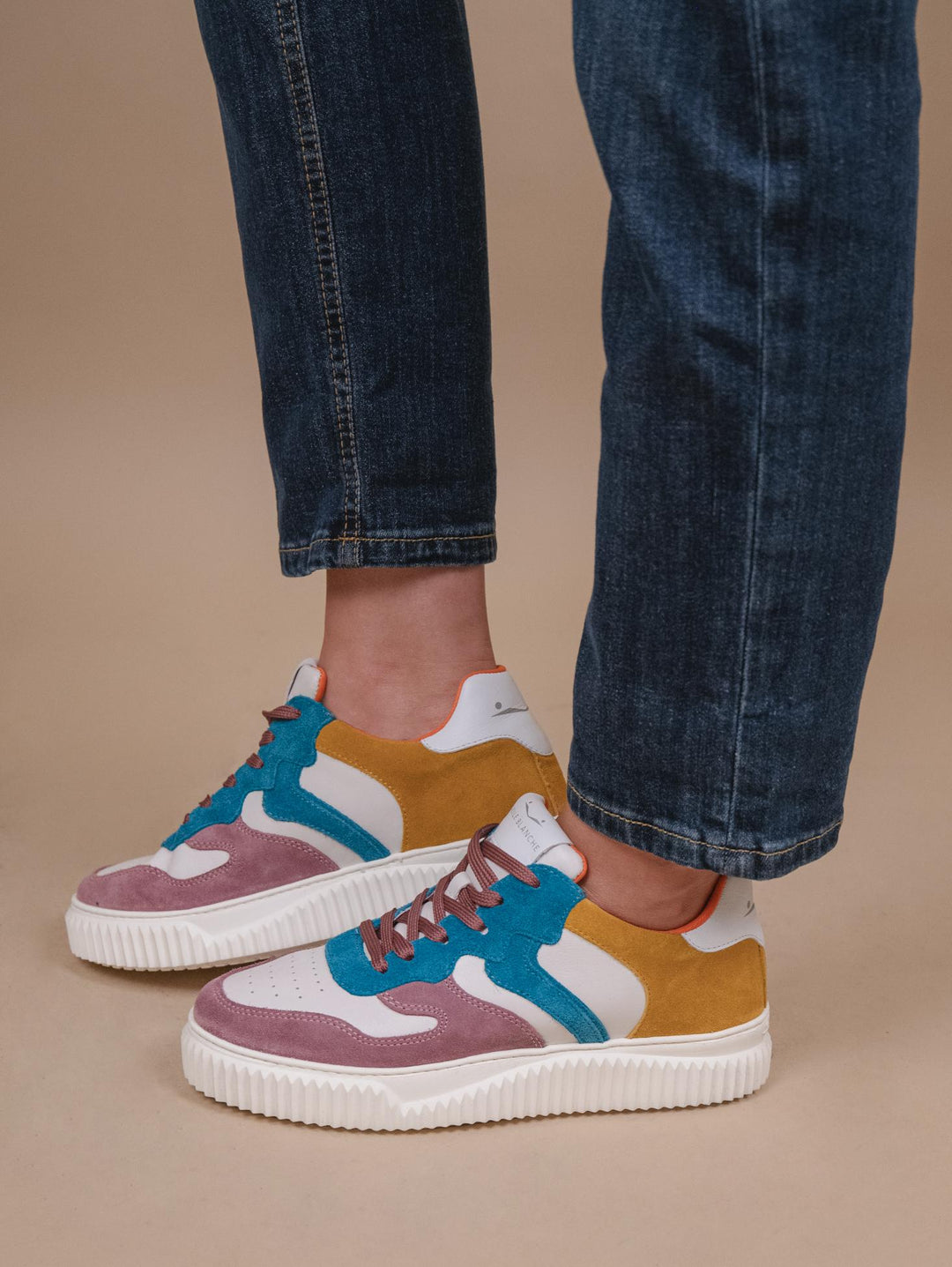 Sneaker LAURA lilla e azzurro 2017528 051I67 VOILE BLANCHE 