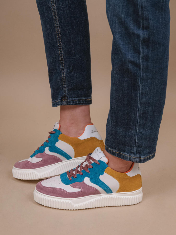 Sneaker LAURA lilla e azzurro 2017528 051I67 VOILE BLANCHE 
