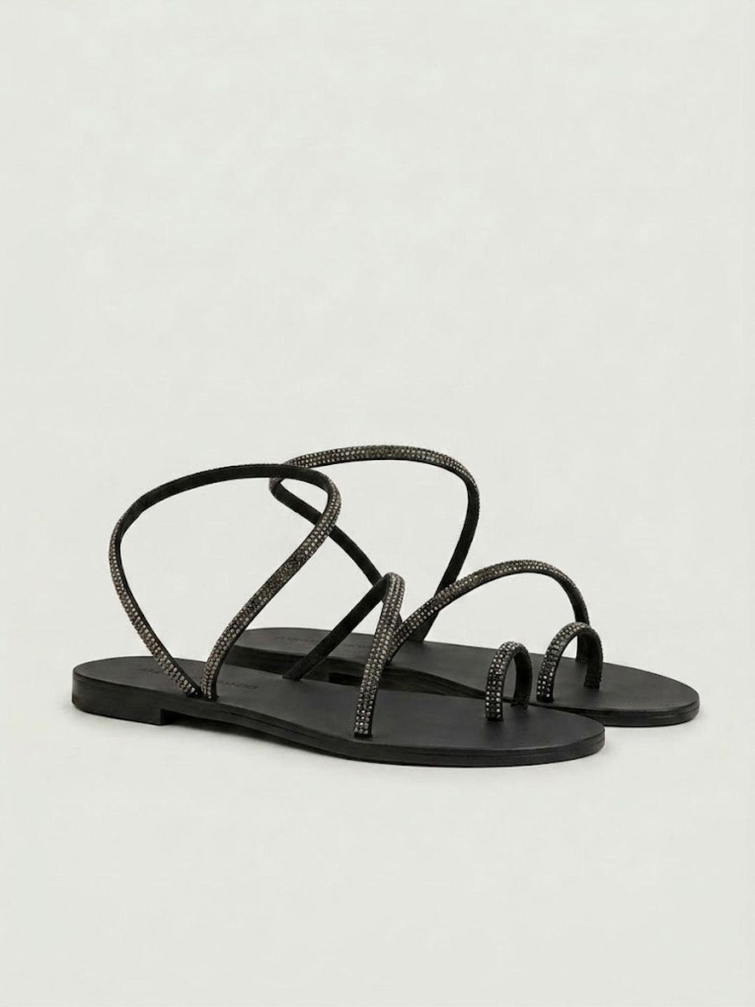 Sandalo gioiello nero con strass 63TC BLACK ANDREA MORANDO 