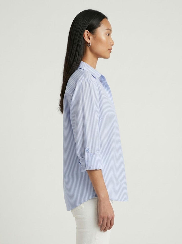 Camicia in cotone a righe azzurra M796/221B8 0524 ANDREA MORANDO 