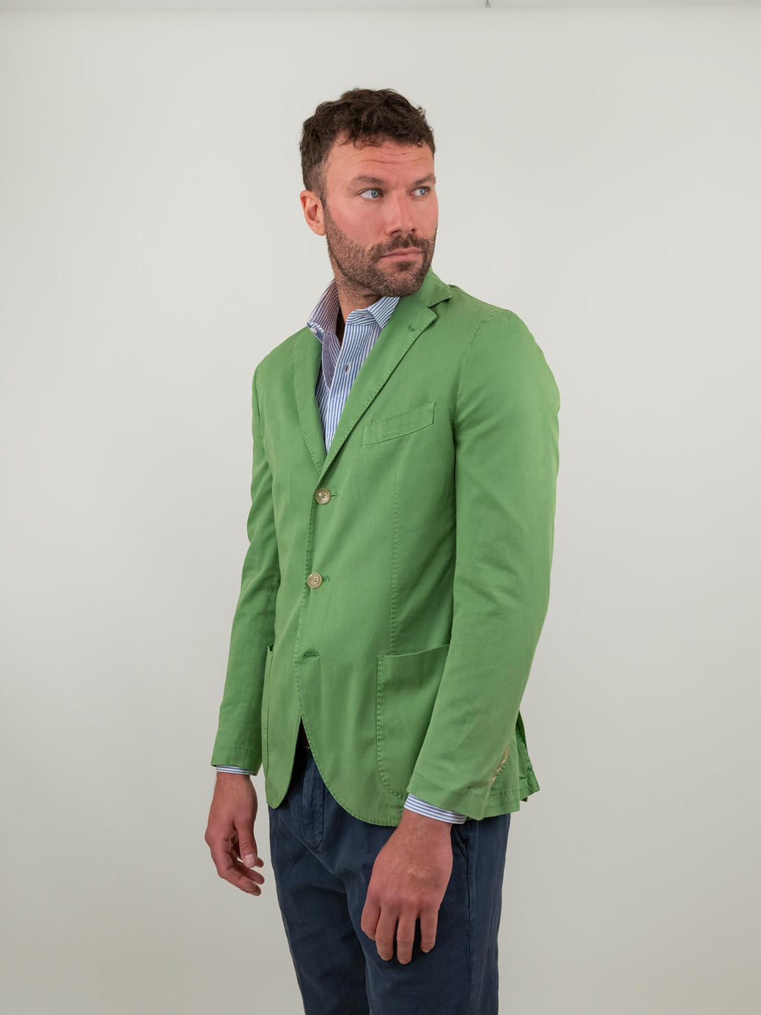 BLAZER IN COTONE VERDE BLUE2/128806 30 ANDREA MORANDO 
