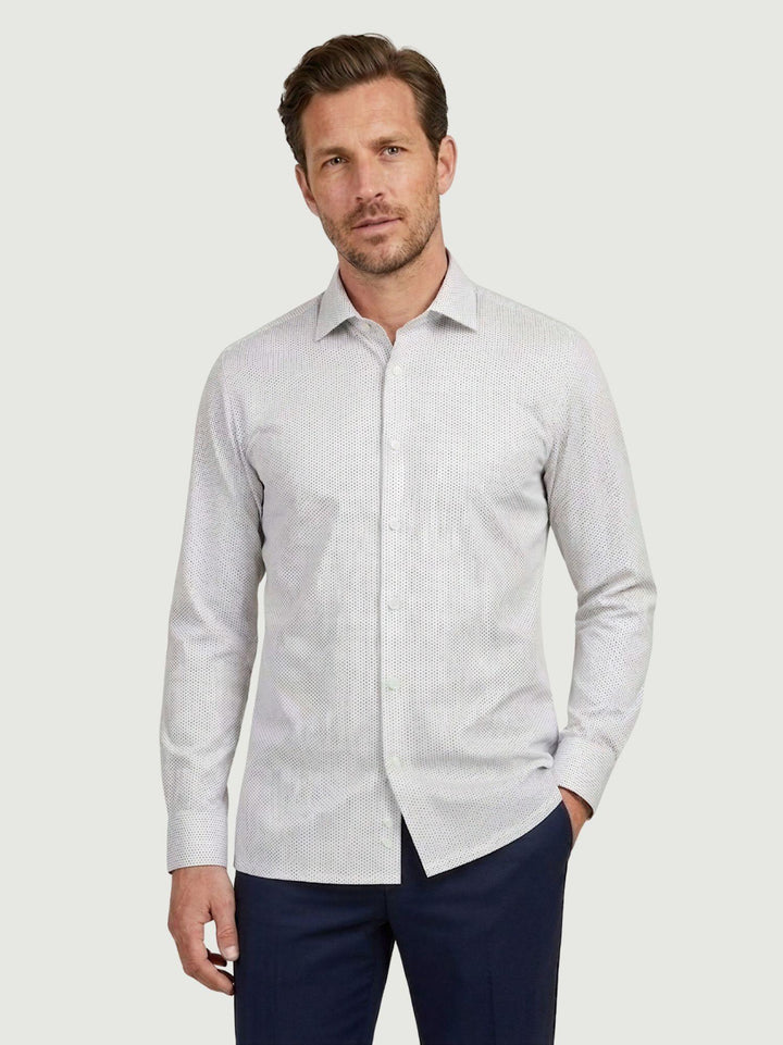 Camicia no stiro con colletto francese micro puntino azzurro BU26S10CANEU6 241 ANDREA MORANDO 