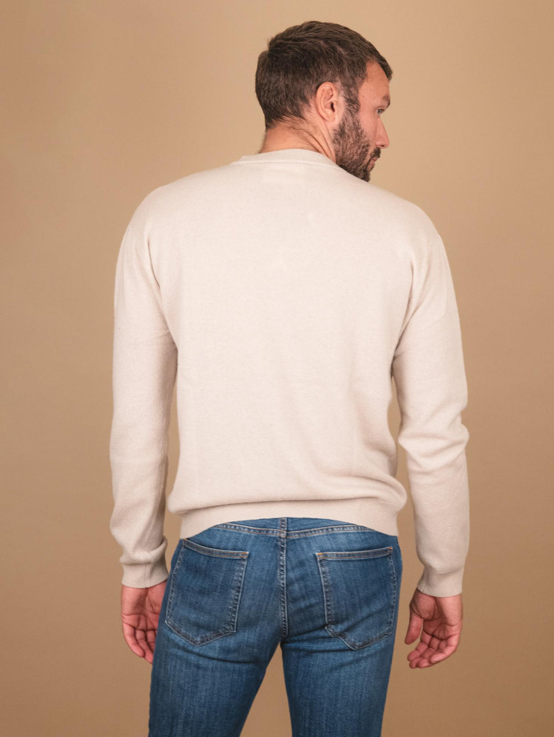 MAGLIA GIROCOLLO IN CASHMERE ECO-FRIENDLY beige"TRADER" TRADER BEIGE ABSOLUT CASHMERE 