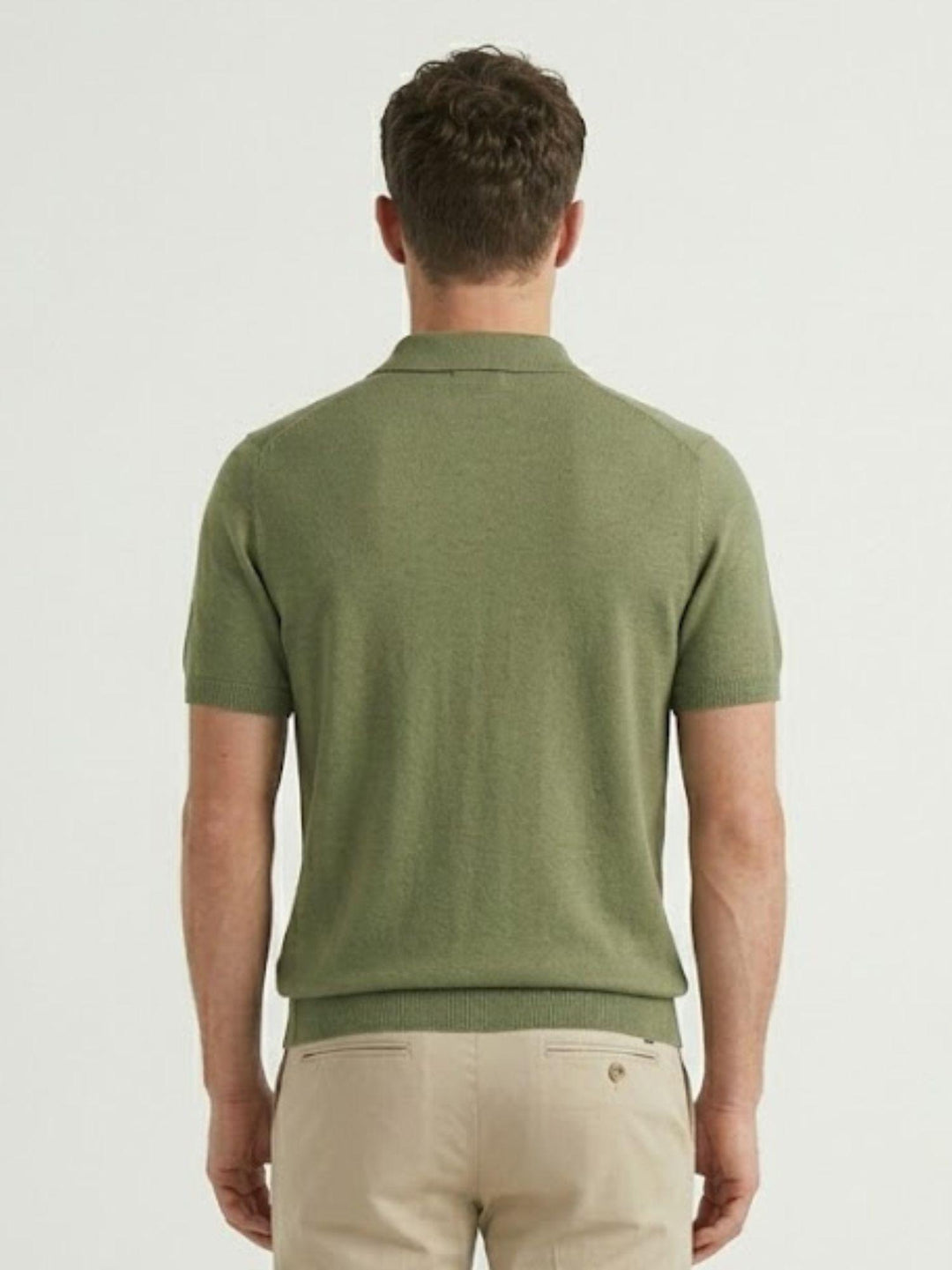 Polo in cotone extrafine verde oliva 5048126 369 ANDREA MORANDO 