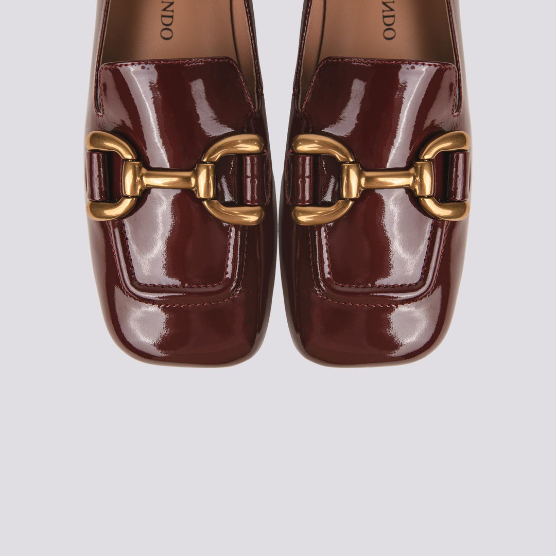 MOCASSINO CON PUNTA SQUADRATA IN VERNICE BORDEAUX 569Z21VK BURGUNDY ANDREA MORANDO 
