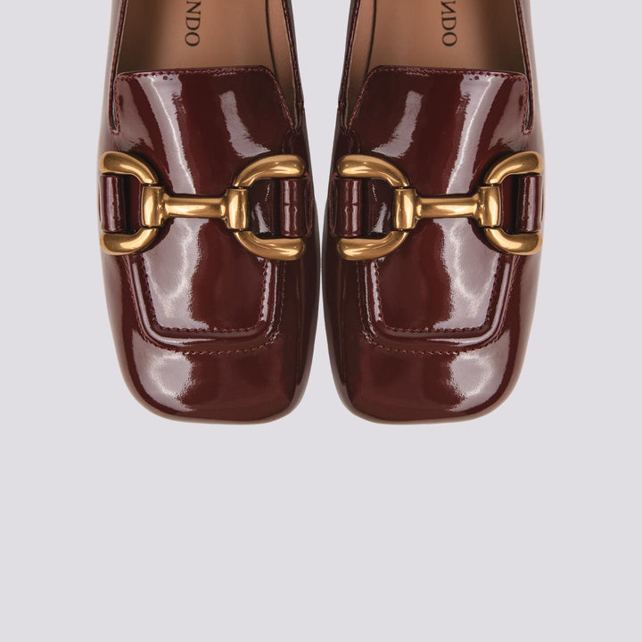 MOCASSINO CON PUNTA SQUADRATA IN VERNICE BORDEAUX 569Z21VK BURGUNDY ANDREA MORANDO 
