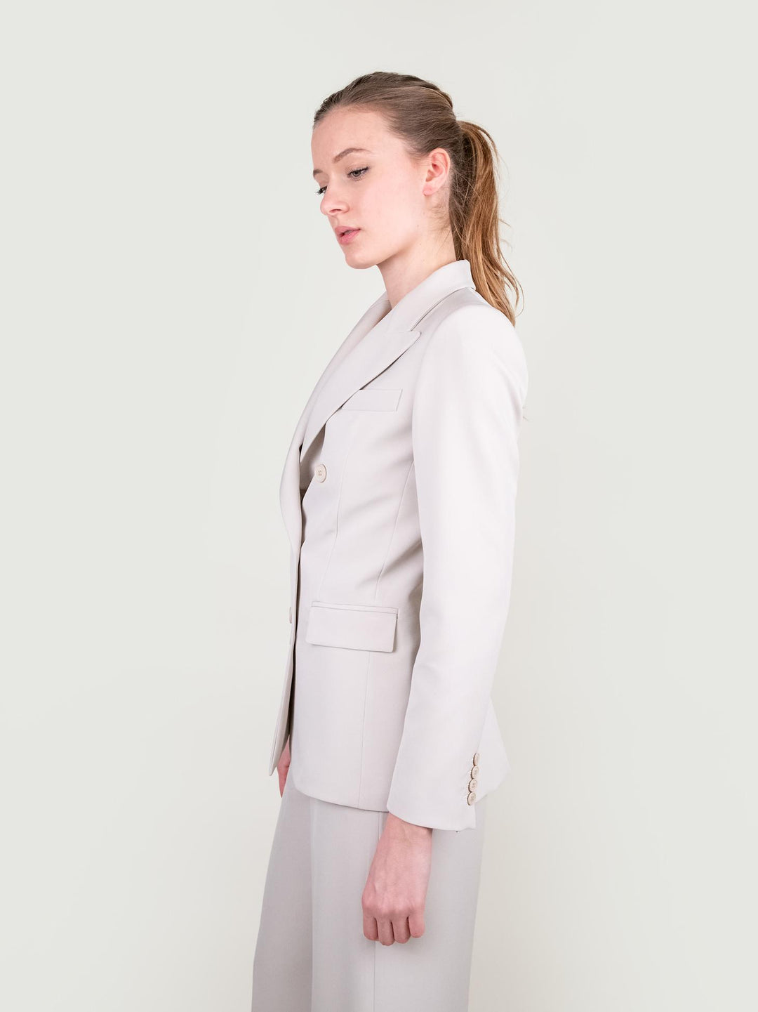 BLAZER DOPPIOPETTO IN TESSUTO PANNA 113877 GESSO ANDREA MORANDO 