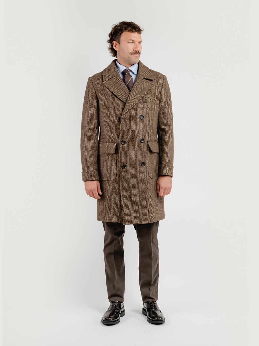 CAPPOTTO DOPPIOPETTO SPIGATO TESTA MORO K011 434 ANDREA MORANDO 