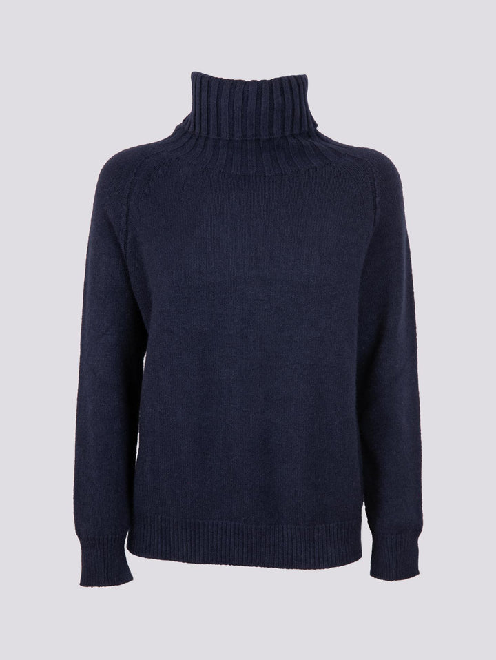 DOLCEVITA   CON MAXI COLLO IN MAGLIA BLU 0350/210 0115 BIMOR 