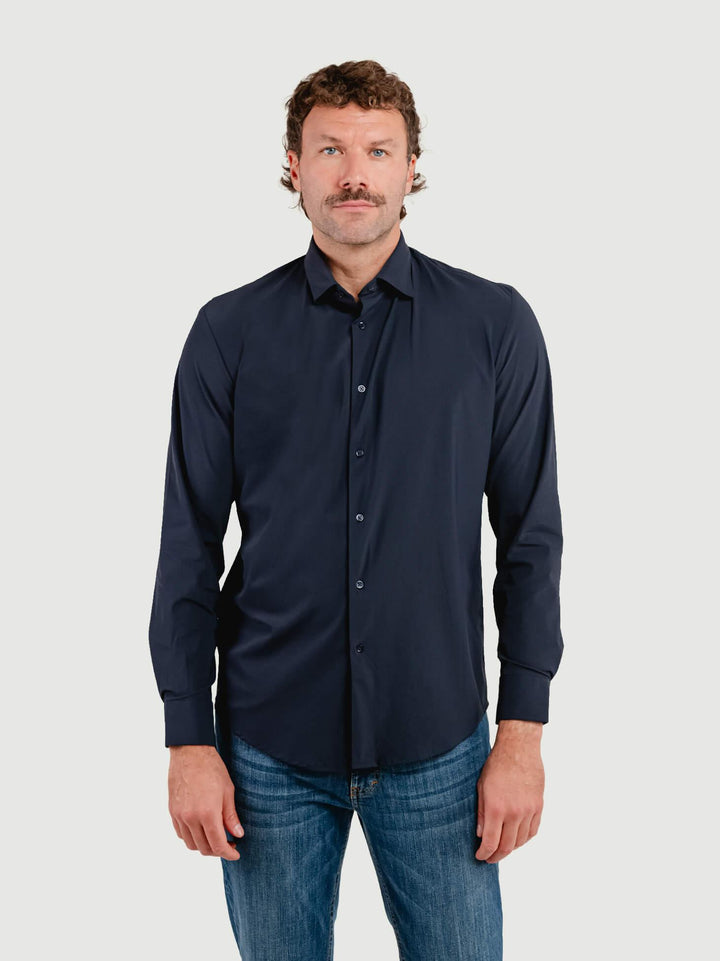 CAMICIA NO STIRO BLU NAVY BU26W10CANEU 200 ANDREA MORANDO 