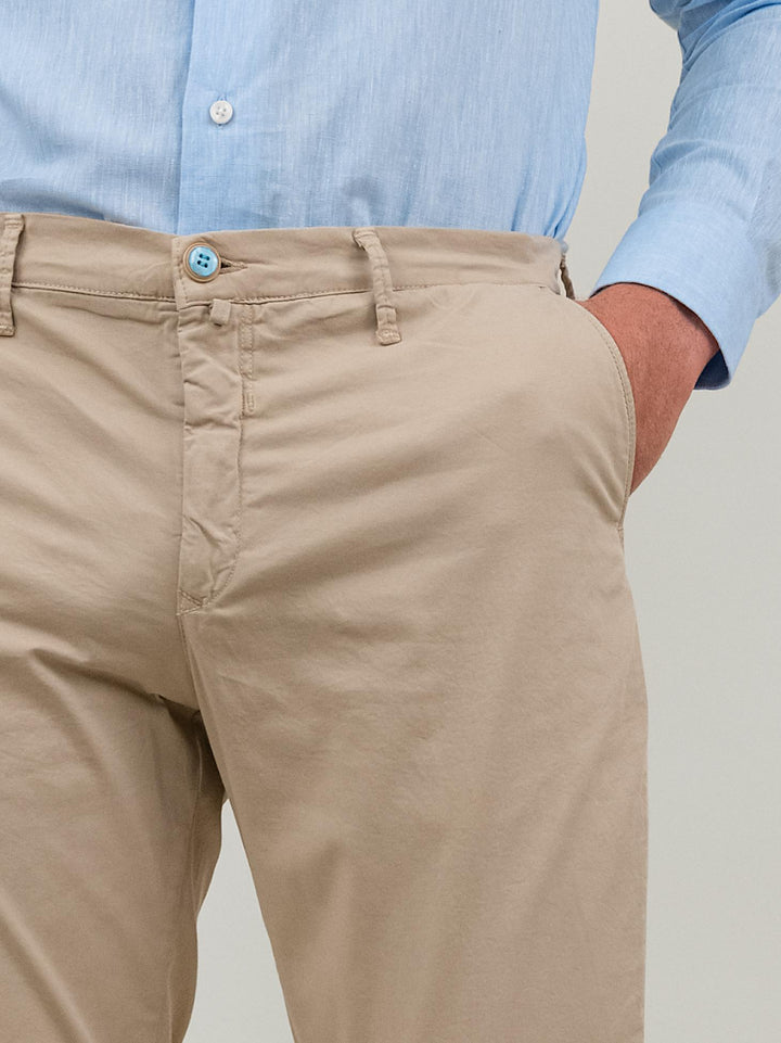 PANTALONE IN COTONE BEIGE P-KAPS-S124571 023 ANDREA MORANDO 