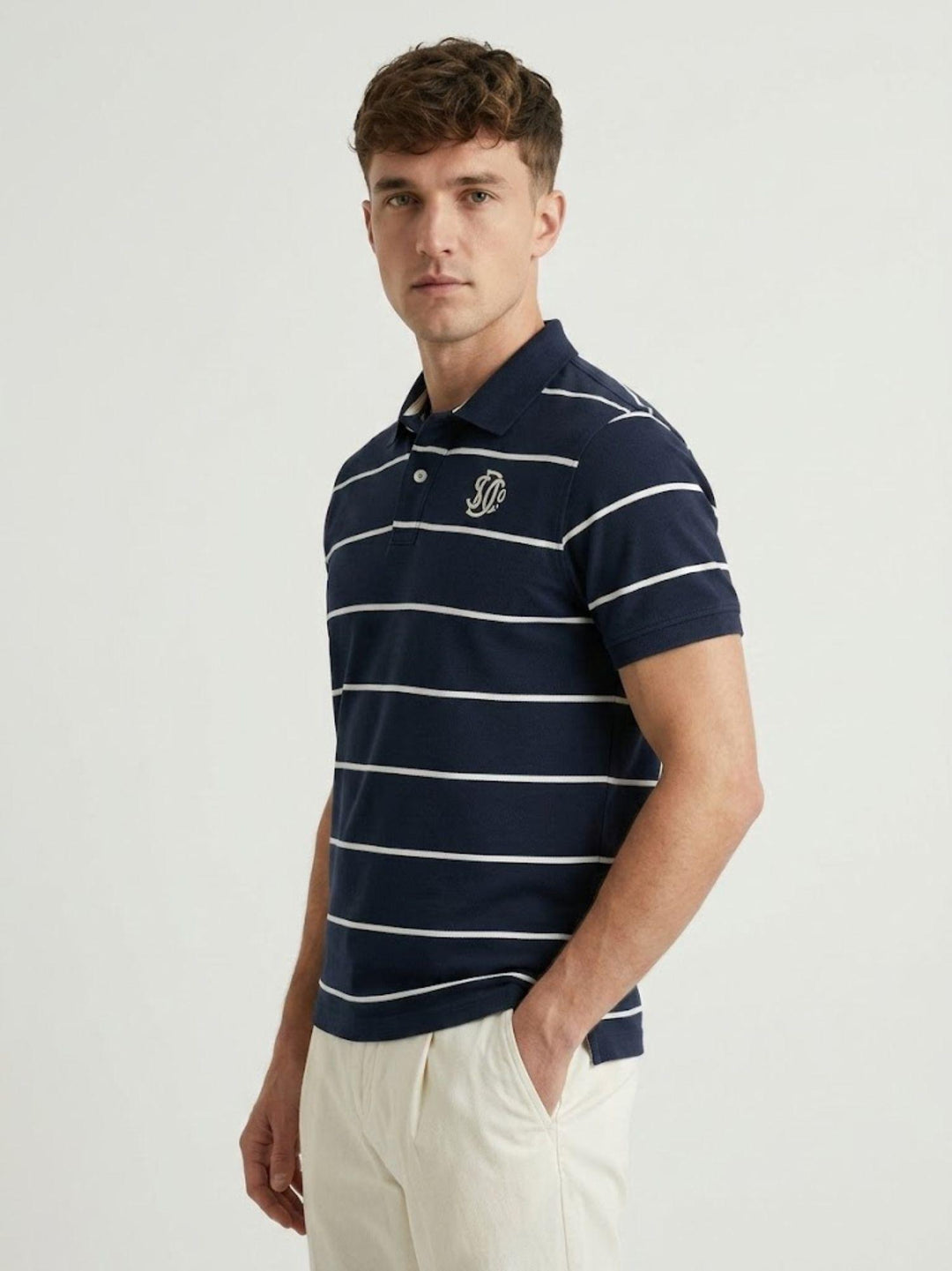 Polo in jersey a righe vintage navy M1110464A JKC SUPERDRY 