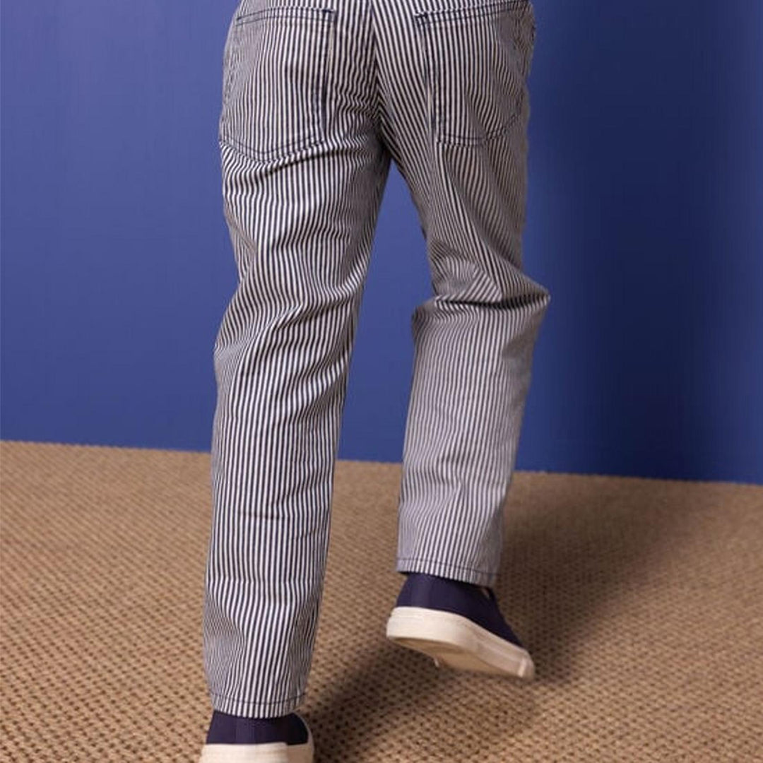 Pantalone bambino in tela di cotone a righe A06K3 01 PETIT BATEAU 