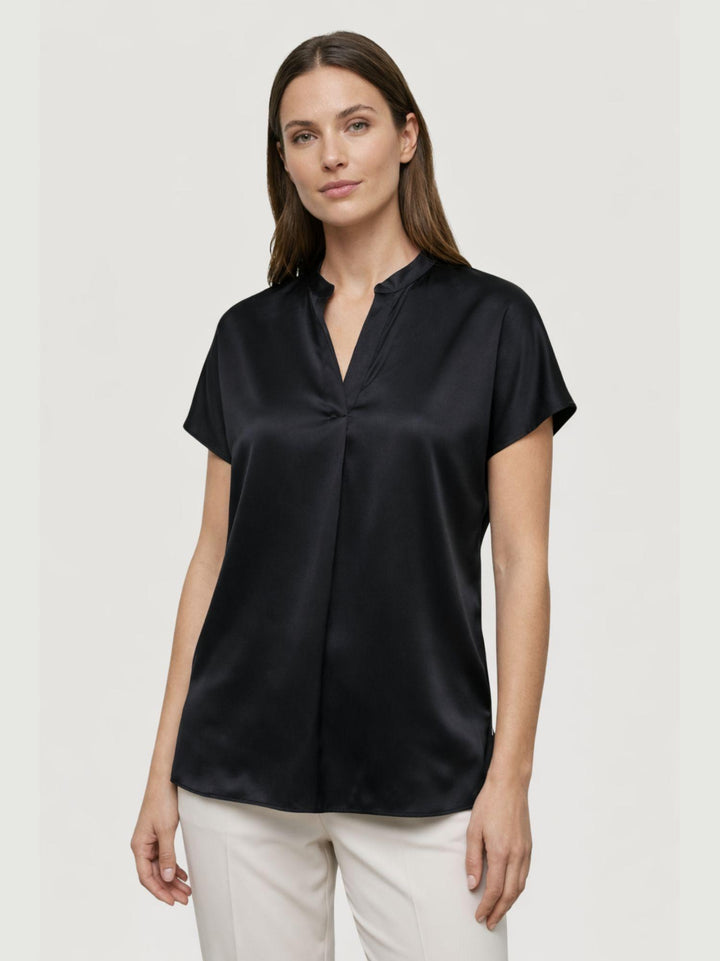 Blusa in raso nera M9237 NERO ANDREA MORANDO 