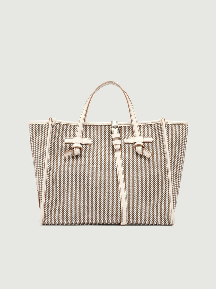 BORSA SHOPPING MISS MARCELLA IN TESSUTO RIGATO BICOLOR BS 9752/24PE CAB 10169 GIANNI CHIARINI 