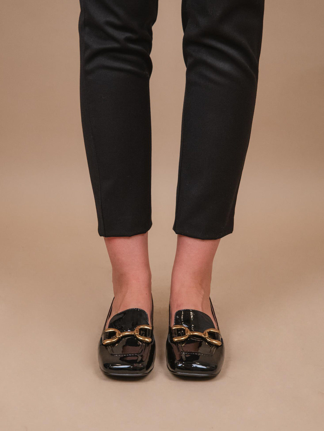 mocassino in vernice nera con morsetto 569Z21VK NEGRO ANDREA MORANDO 