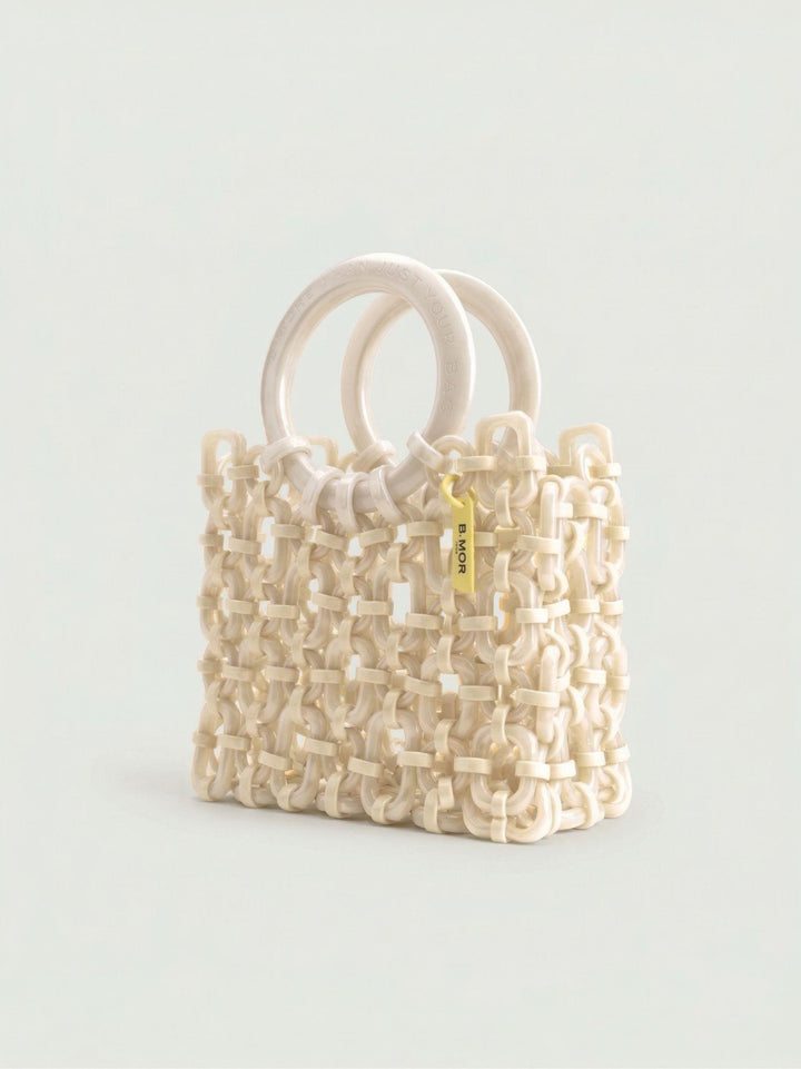 Borsa a mano Doll in resina silky pearl DOLL+BB BIANCO PERLA+ORO BIMOR 