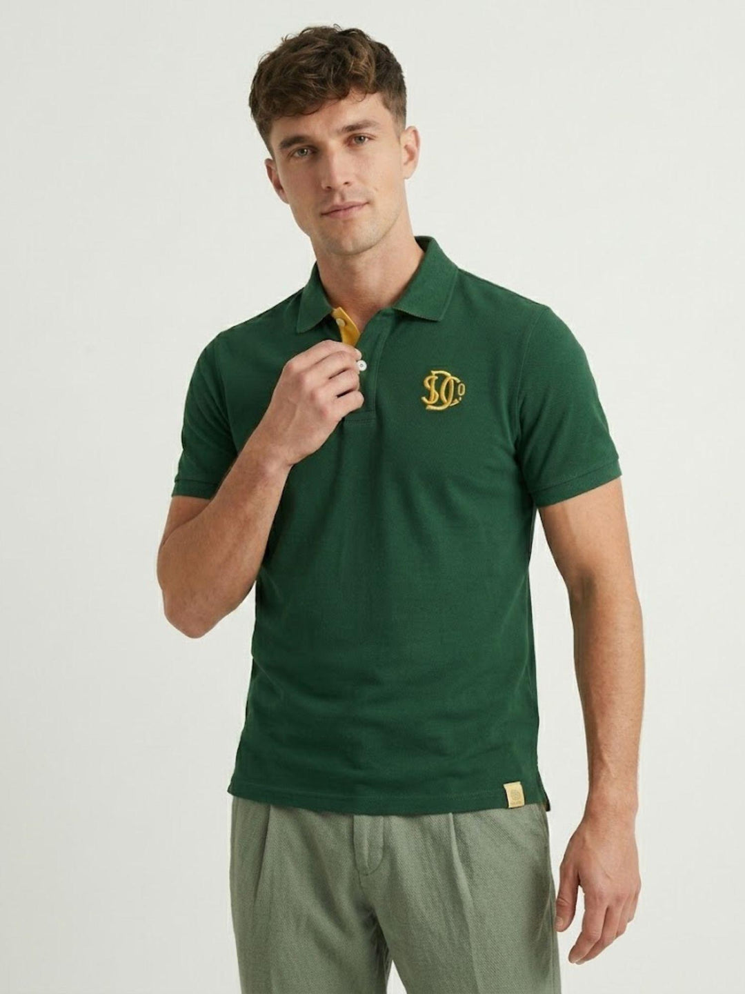 Polo piquet Monogram enamel green M1110465A K1B SUPERDRY 