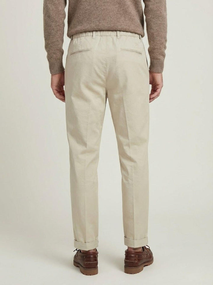 Pantalone con pinces in cotone beige 7676GB BEIGE ANDREA MORANDO 