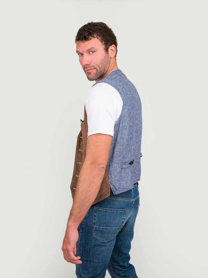 GILET IN PELLE COLOR SABBIA LORRY 87 JACK LEATHER 