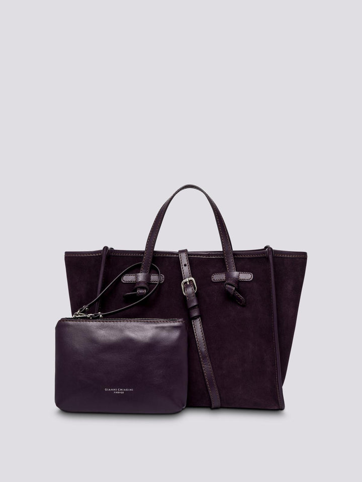 TOTE MISS MARCELLA 32 in camoscio prugna BS 9752 CM-PL 330 GIANNI CHIARINI 