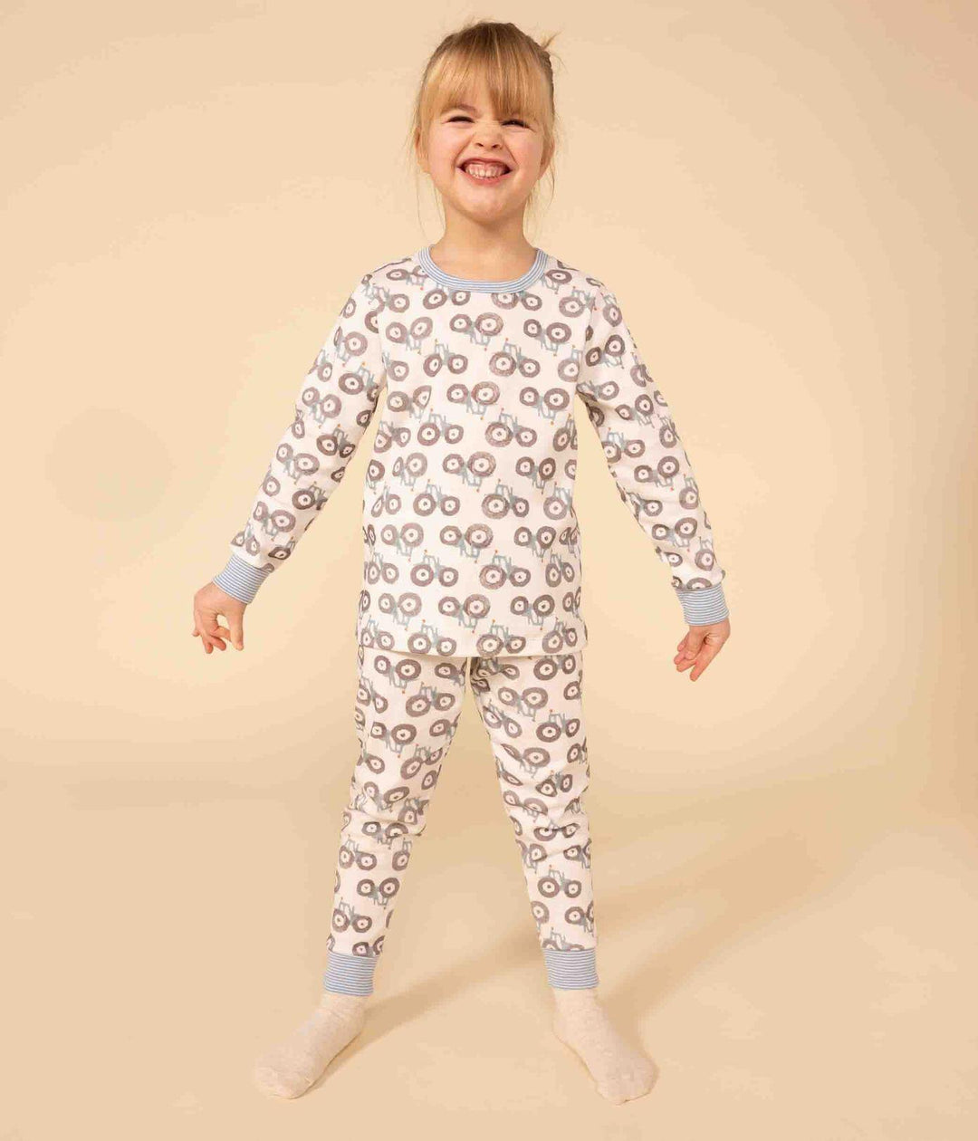 PIGIAMA TRATTORE BAMBINO UNISEX IN COTONE A0827 01 PETIT BATEAU 
