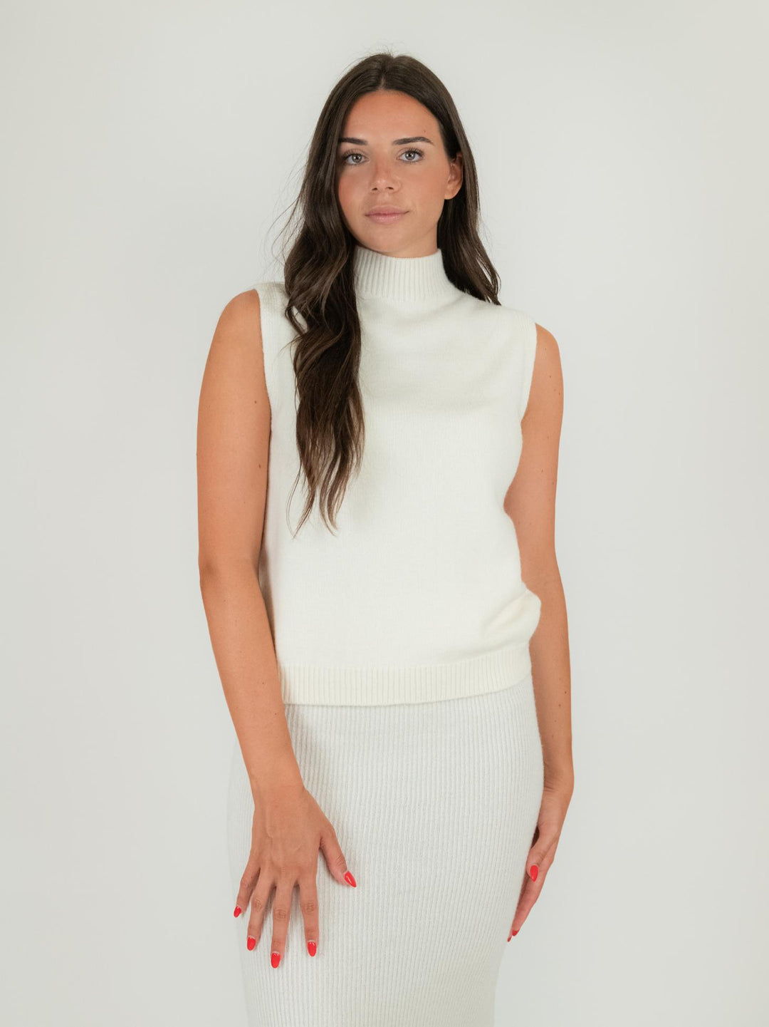 GILET LUPETTO IN MAGLIA PANNA 0370/236 0248 BIMOR 