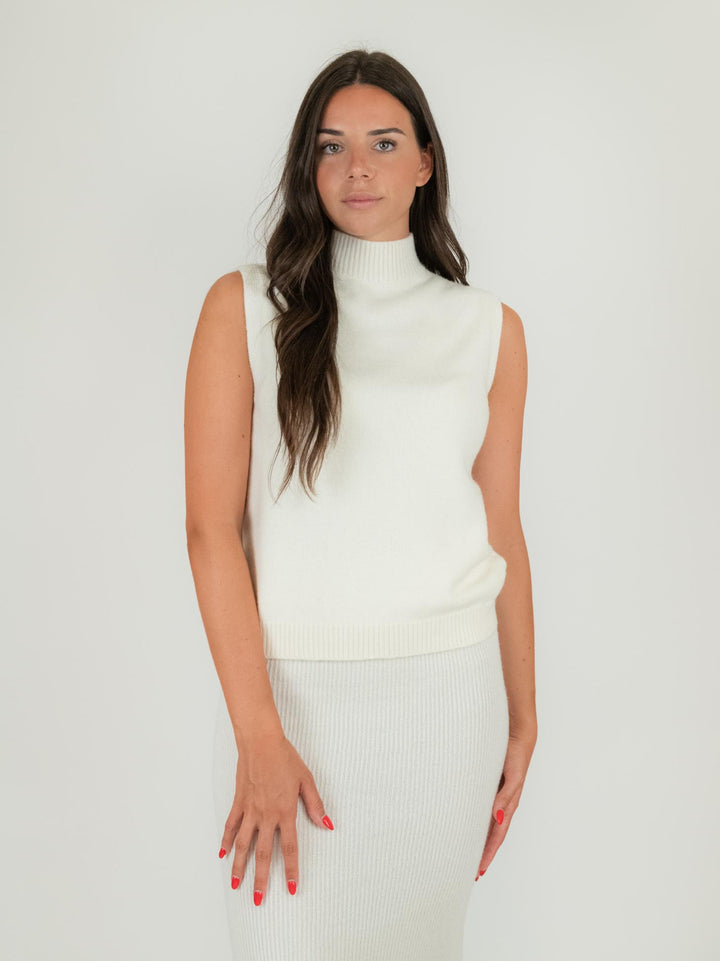 GILET LUPETTO IN MAGLIA PANNA 0370/236 0248 BIMOR 