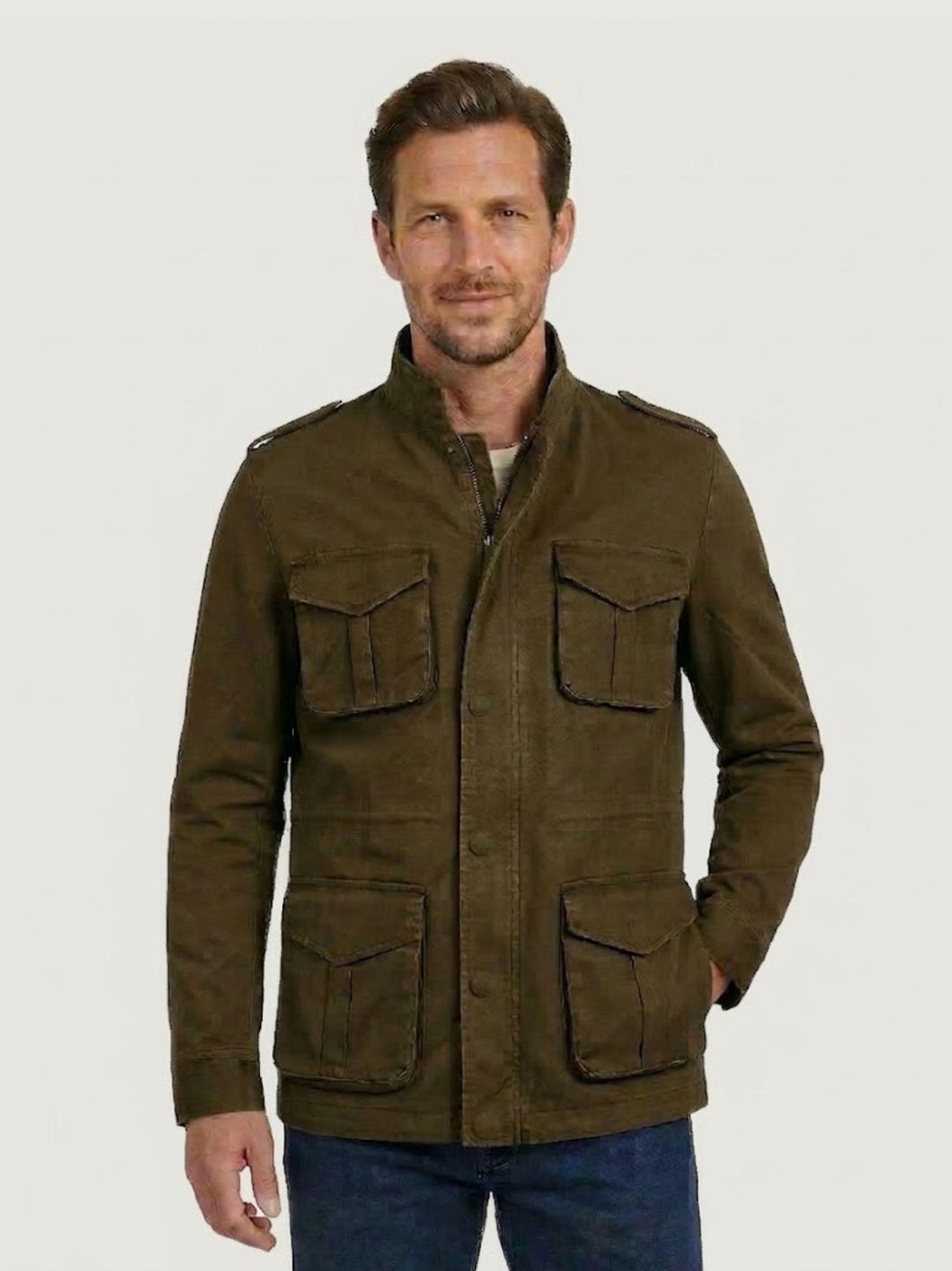 Field Jacket in cotone army green BU26S06GIPA977 301 ANDREA MORANDO 