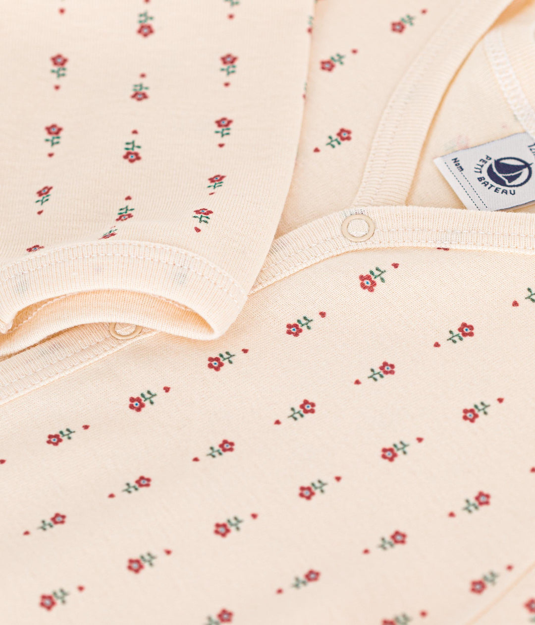 PIGIAMA BEBÈ IN COTONE STAMPATO A FIORI A09PA 01 PETIT BATEAU 