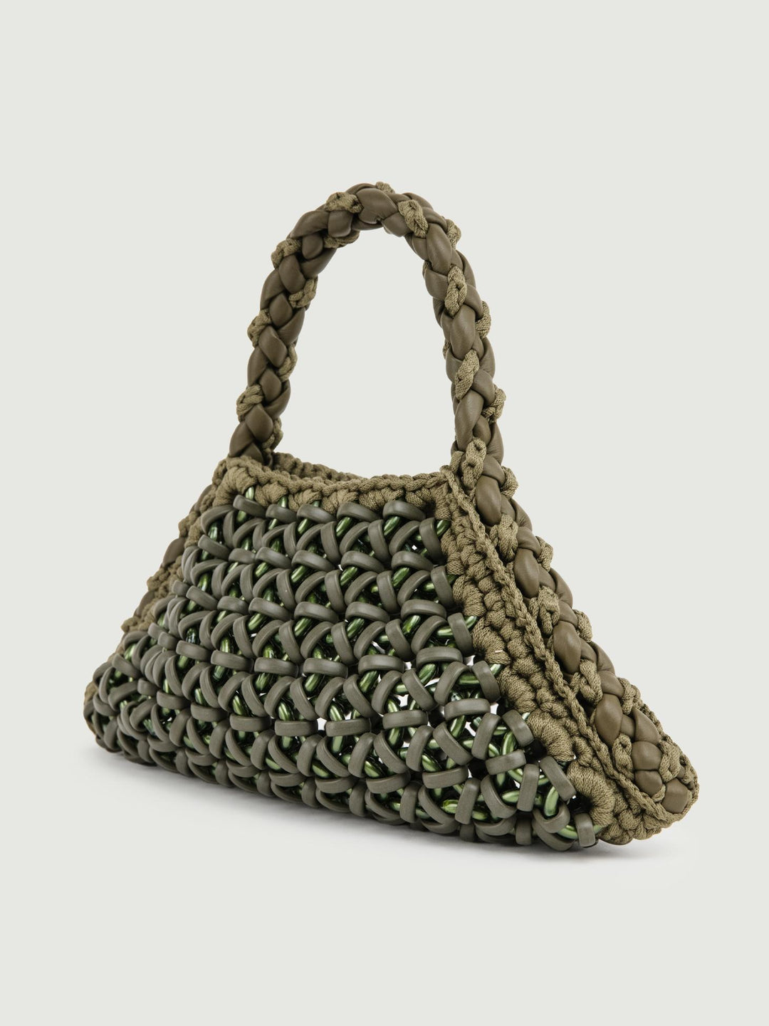 BORSA BIG CRUSH IN RESINA E PELLE VERDE MILITARE BIG CRUSH VERDE MILITARE BIMOR 