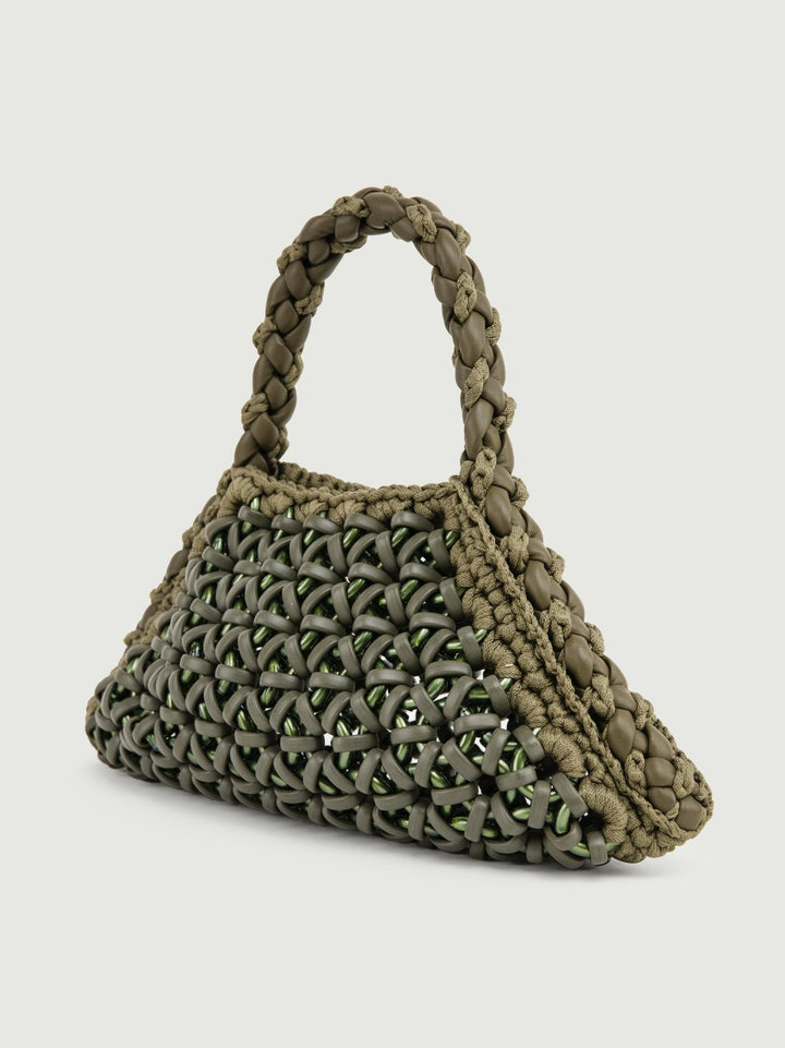 BORSA BIG CRUSH IN RESINA E PELLE VERDE MILITARE BIG CRUSH VERDE MILITARE BIMOR 