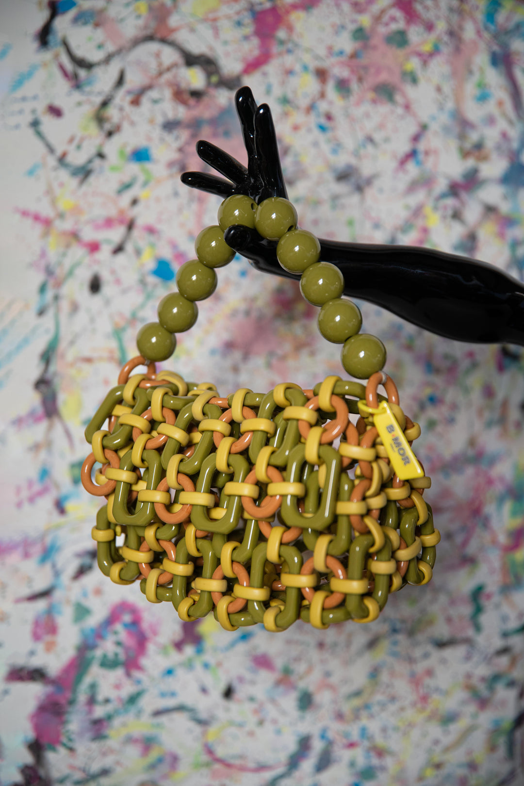 BORSA A BAULETTO IN RESINA MULTICOLOR VERDE "BUBBLE" BUBBLE LIME BIMOR 