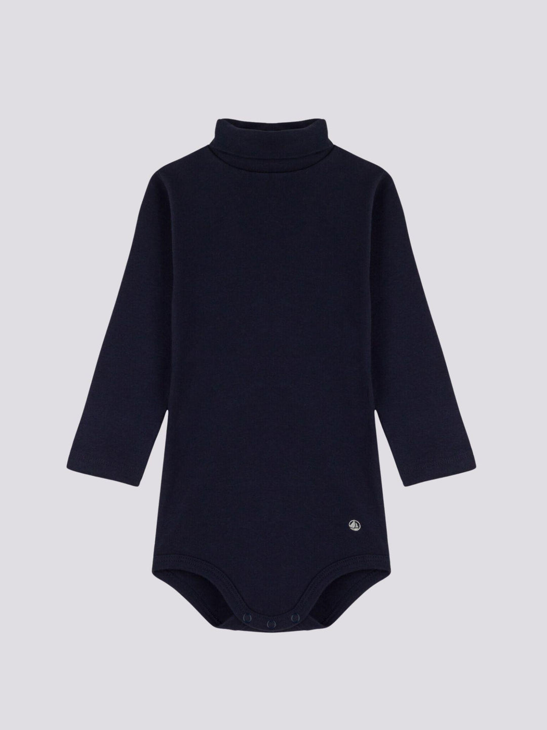 BODY IN COTONE A MANICA LUNGA E COLLO ALTO BLU A08QO 02 PETIT BATEAU 